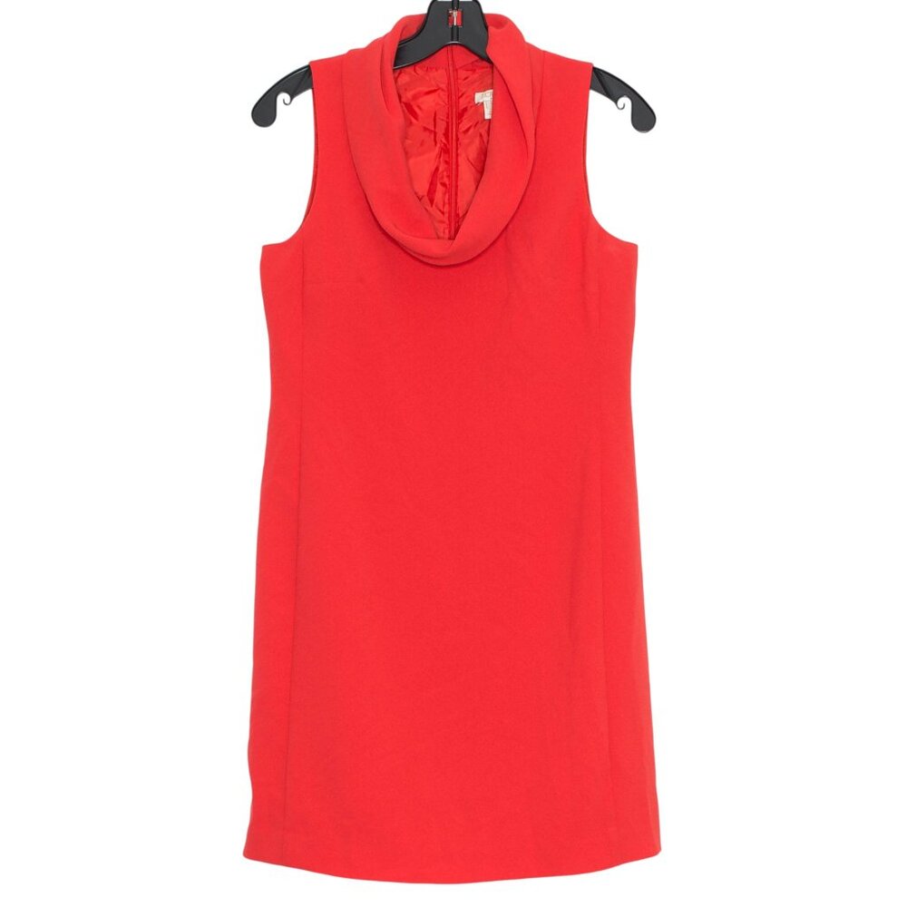 J Crew Dress Cowl Neck Preppy Minimalist Office Effortless Workwear Red Size XS